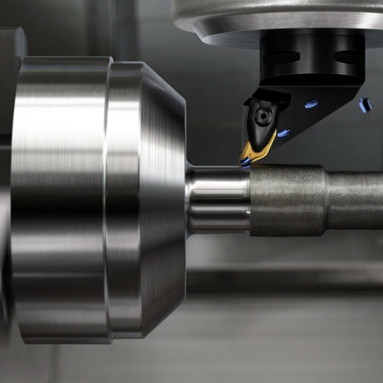 Roughing turning cycle using a Sandvik Coromant CoroTurn Prime B-type Insert.