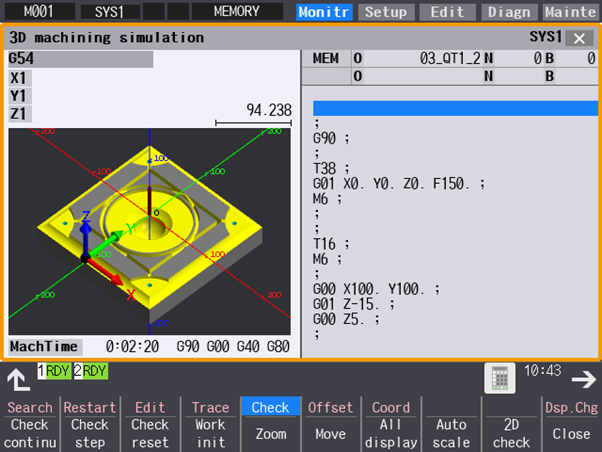 Mitsubishi Electric HMI with integrated ModuleWorks machine simulation