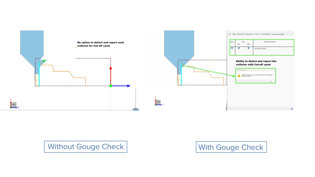Turning Basic - Gouge Check for Cut-Off Turning Cycle