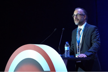 Dr. Yavuz Murtezaoglu, founder of ModuleWorks, being honored with the CIRP Pierre Nicolau Award at the General Assembly in Bilbao, Spain, for his pioneering work in software-based production engineering.